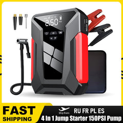 4 in 1 jump starter power bank and tyre inflator